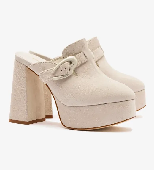 Dolly Verona Clog In Mushroom Grey Suede